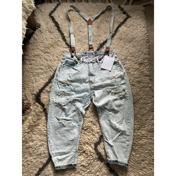 One by One Teaspoon anarchy Eagles Slouchy Jeans drop crotch light blue\ 26 new - Picture 13 of 15